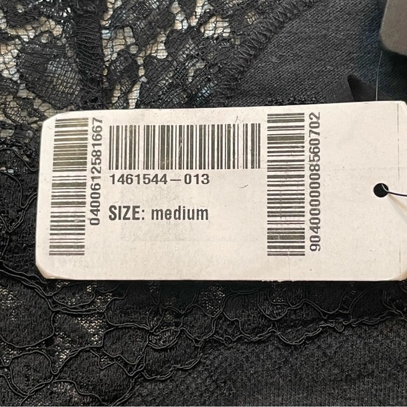 Conner Ives Lace trimmed black printed cotton jersey mini dress size medium - Picture 8 of 12